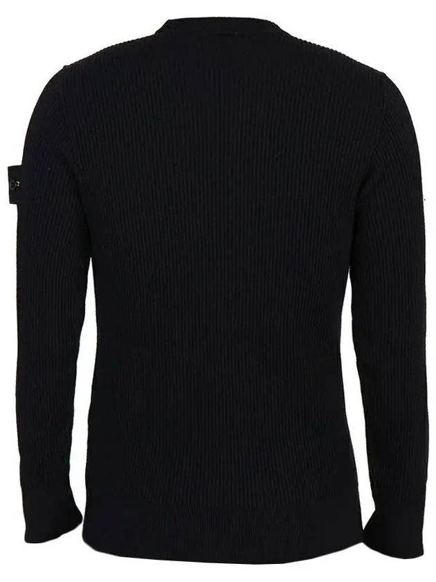 Full Rib Pure Wool Crewneck Knit Top Navy - STONE ISLAND - BALAAN 4