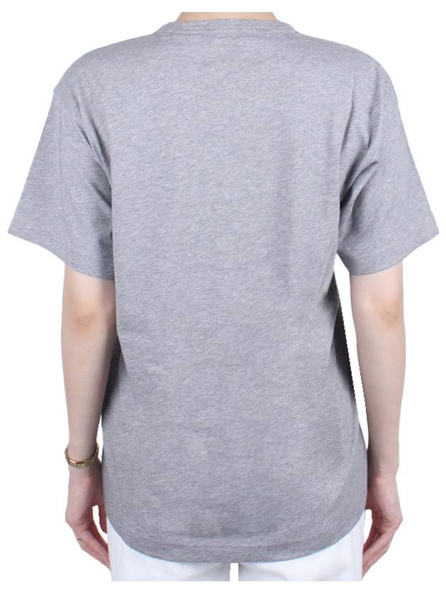 Women s Face Patch Short Sleeve T Shirt Regular Fit Light Gray Melange CL0290 X92 - ACNE STUDIOS - BALAAN 5