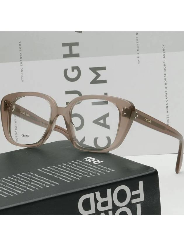 Eyewear Logo Square Eyeglasses Brown - CELINE - BALAAN 3