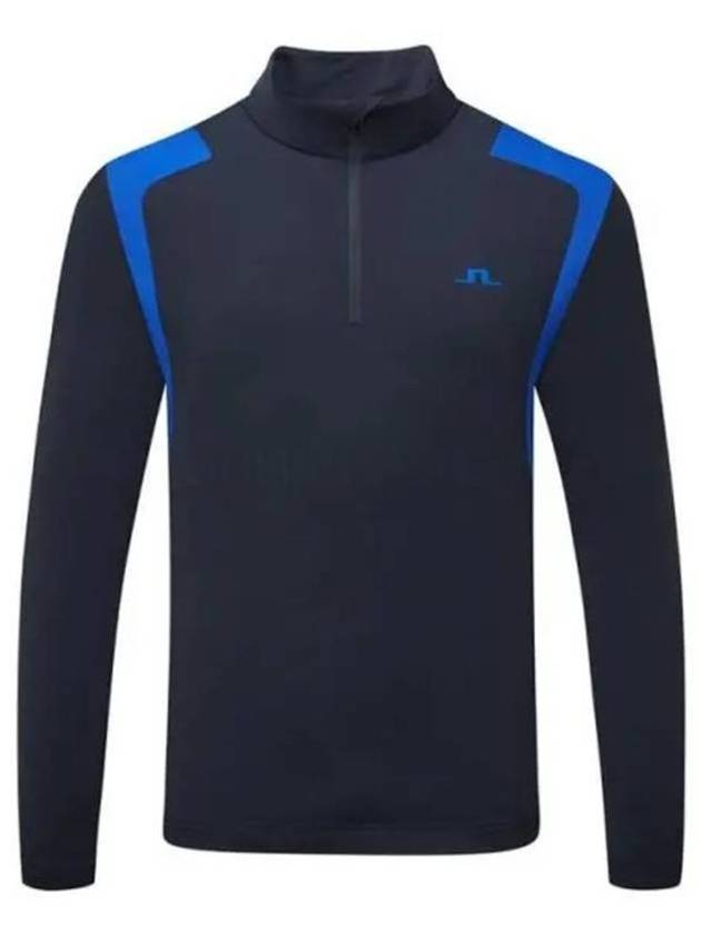 Lucas Quarter Zipper Long Sleeve T-Shirt Black Blue - J.LINDEBERG - BALAAN 1