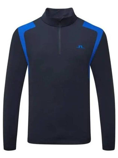 Lucas Quarter Zipper Long Sleeve T-Shirt Black Blue - J.LINDEBERG - BALAAN 1