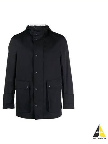 Tech Snap Button Jacket Navy MJO188A F0185 - THOM BROWNE - BALAAN 1