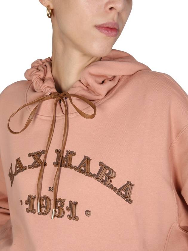 Adito Logo Cotton Hoodie Pink - MAX MARA - BALAAN 5