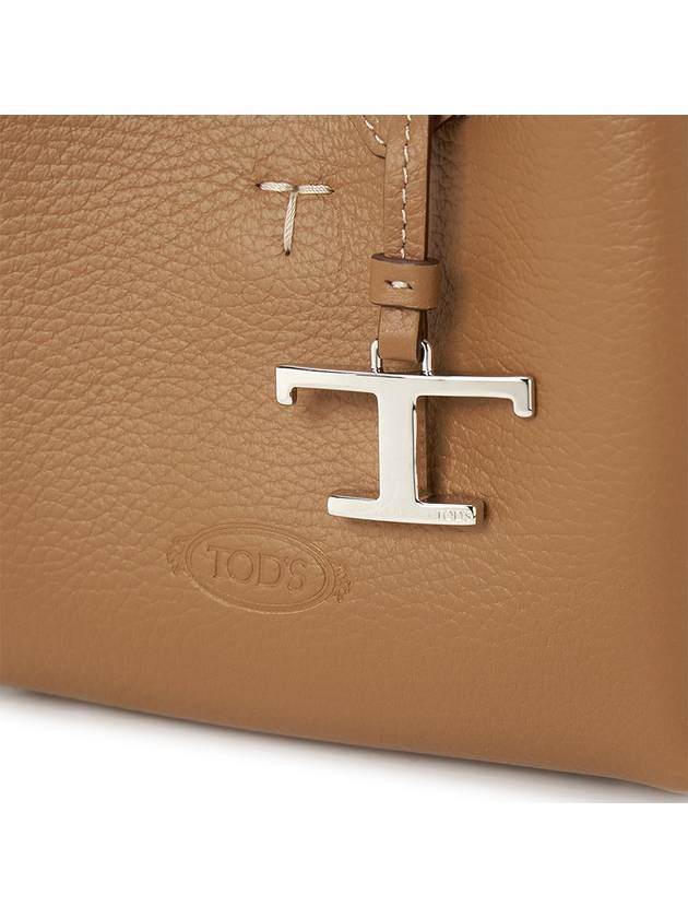 Micro Leather Tote Bag Brown - TOD'S - BALAAN 8