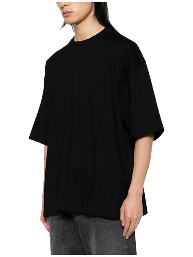 square embroidery overfit short sleeve t shirt black W243TS10 718B - WOOYOUNGMI - BALAAN 2