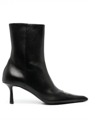 Alexanderwang VIOLA 65 Logo Toe Leather Ankle Boots Heel 270876 - ALEXANDER WANG - BALAAN 1