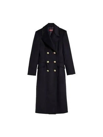 Women s Double Breasted Long Coat Blue 2360161939600 - MAX MARA - BALAAN 1