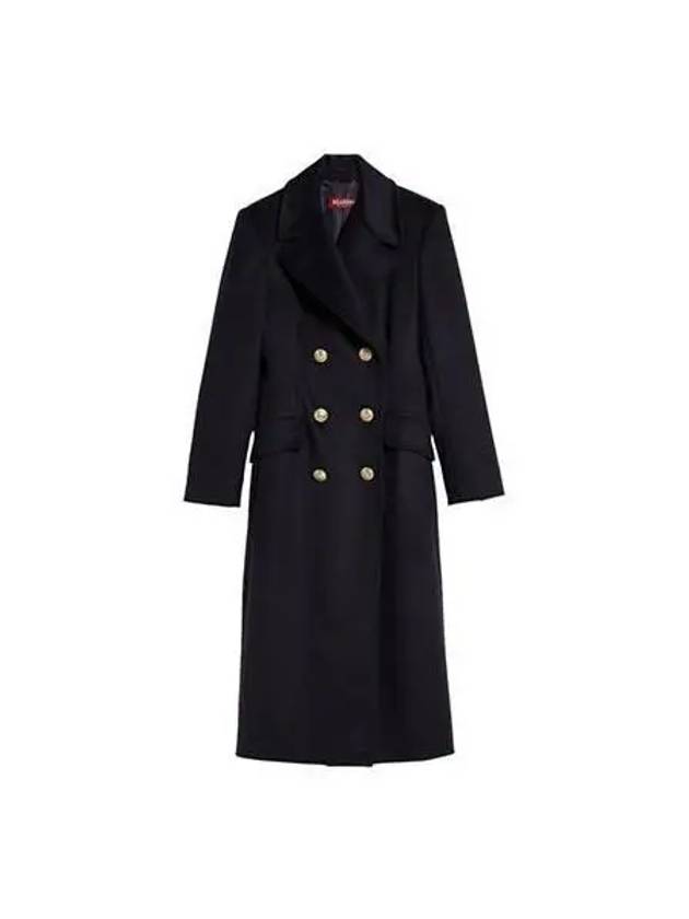 coat women double breasted long blue - MAX MARA - BALAAN 1