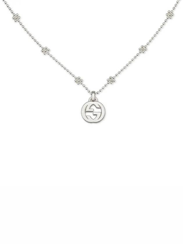 Interlocking G Flower Motif Necklace YBB479221001 Silver - GUCCI - BALAAN 3