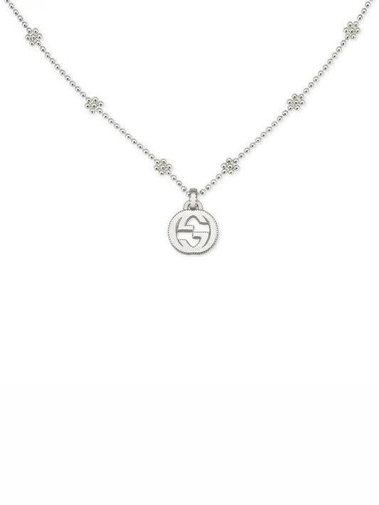 Interlocking G Flower Motif Necklace YBB479221001 Silver - GUCCI - BALAAN 2