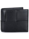 Men's Intrecciato Half Wallet Black - BOTTEGA VENETA - BALAAN 3