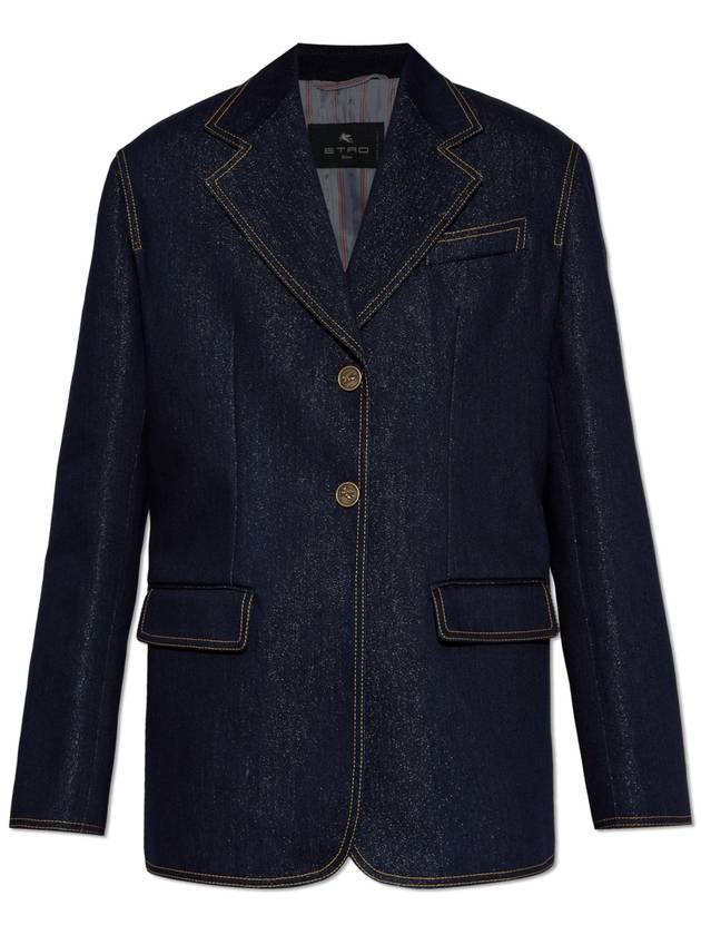 Etro Loose-fitting Denim Blazer, Women's, Navy Blue - ETRO - BALAAN 1