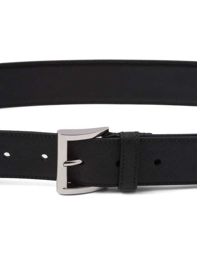 Saffiano Leather Belt Black - PRADA - BALAAN 5