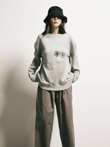 Face Off Drawing Embroidery Sweatshirt Melange - FFEFF STUDIO - BALAAN 1