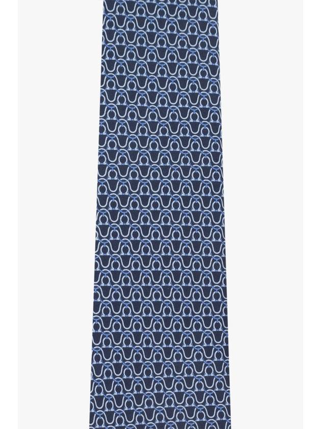 FERRAGAMO Silk Tie, Men's, Navy Blue - SALVATORE FERRAGAMO - BALAAN 3