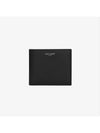 Smooth Leather Classic Logo Half Wallet Black - SAINT LAURENT - BALAAN 2