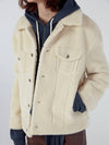 Women's Button-Up Dumble Fur Jacket Ivory - REAL ME ANOTHER ME - BALAAN 3