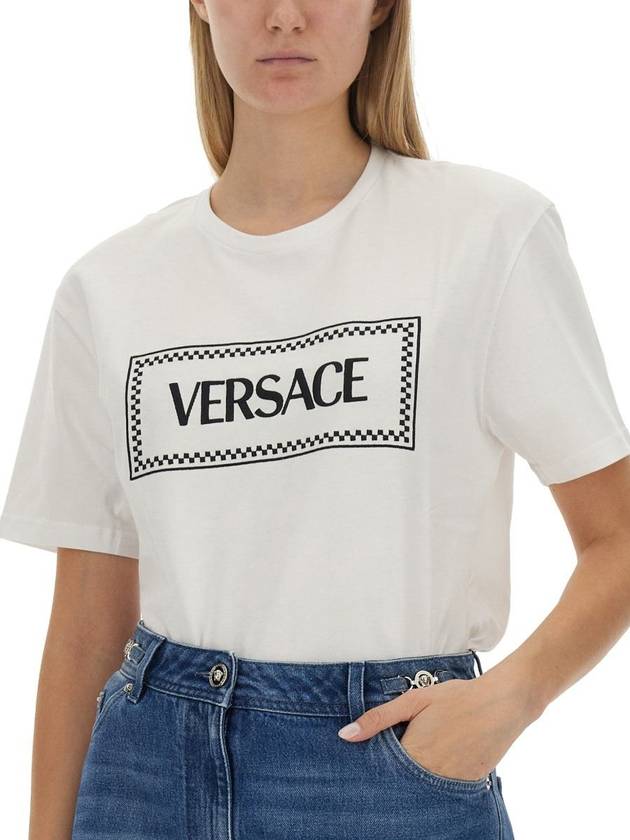 short sleeve t-shirt 1011882 1A08573 2W020 BIANCO NERO - VERSACE - BALAAN 5