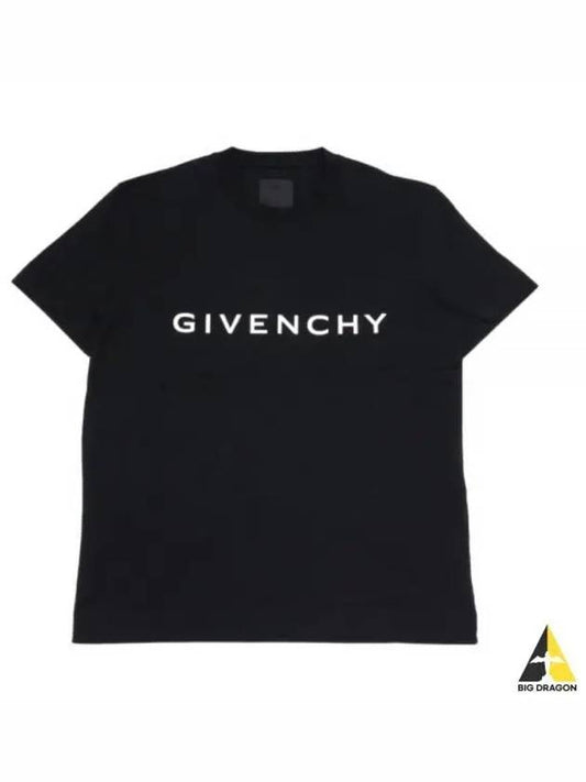 Archetype Logo Print Slim Fit Cotton Short Sleeve T-Shirt Black - GIVENCHY - BALAAN 2