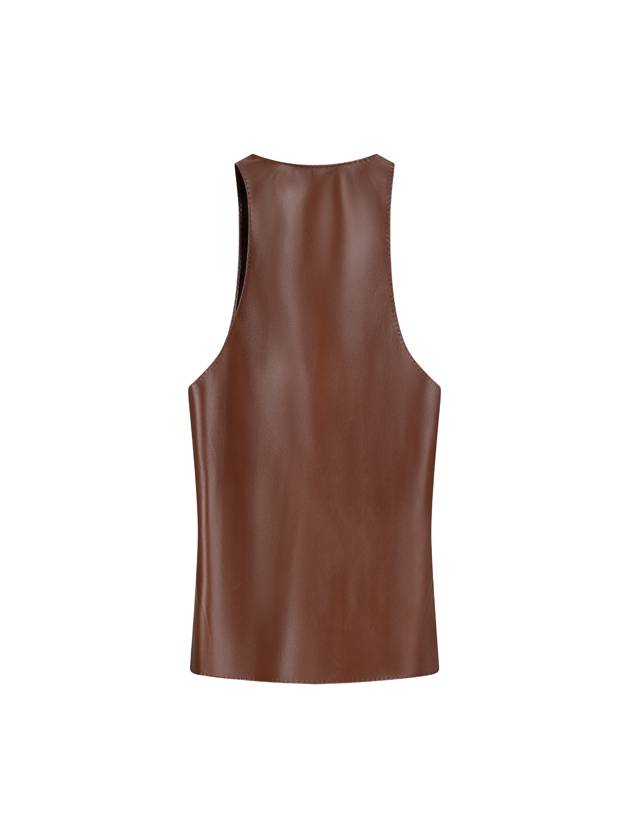 Nappa Leather Tank Top 764913YC2TF - SAINT LAURENT - BALAAN 3