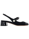 Patent Leather Slingback Heels Black - MIU MIU - BALAAN 3