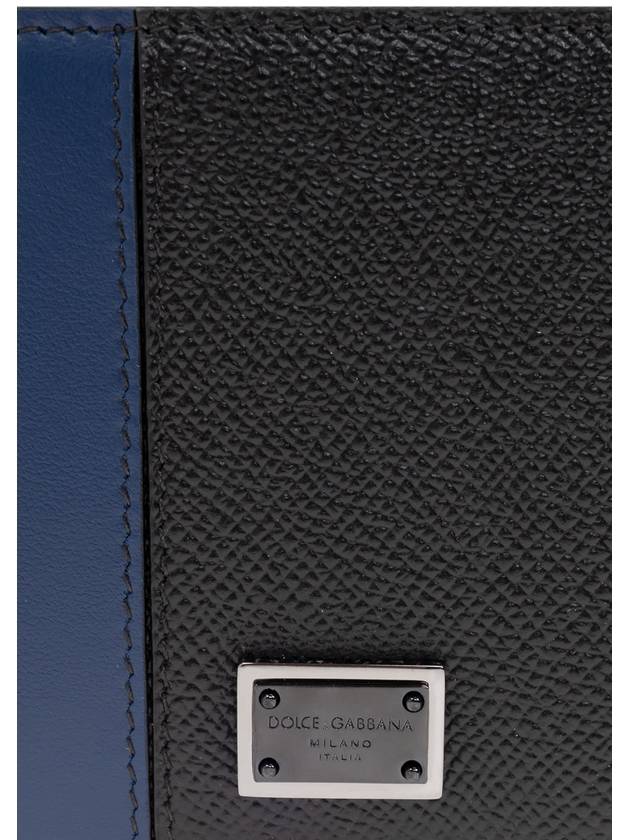 Dolce & Gabbana Leather Wallet With Logo Appliqué, Men's, Black - DOLCE&GABBANA - BALAAN 5