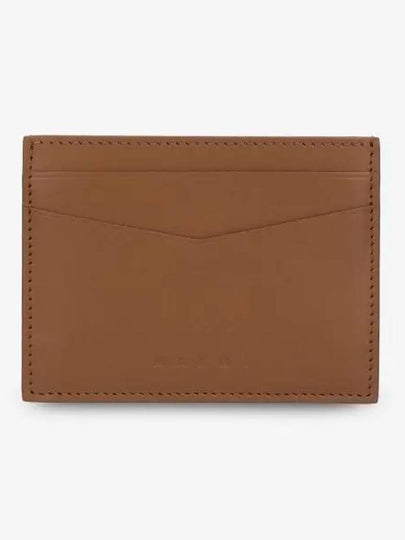 Flat Leather Card Wallet Cinnamon - MARNI - BALAAN 2