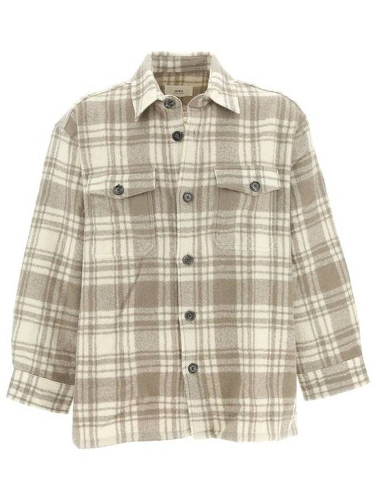 Paris check button up overshirt - AMI - BALAAN 1