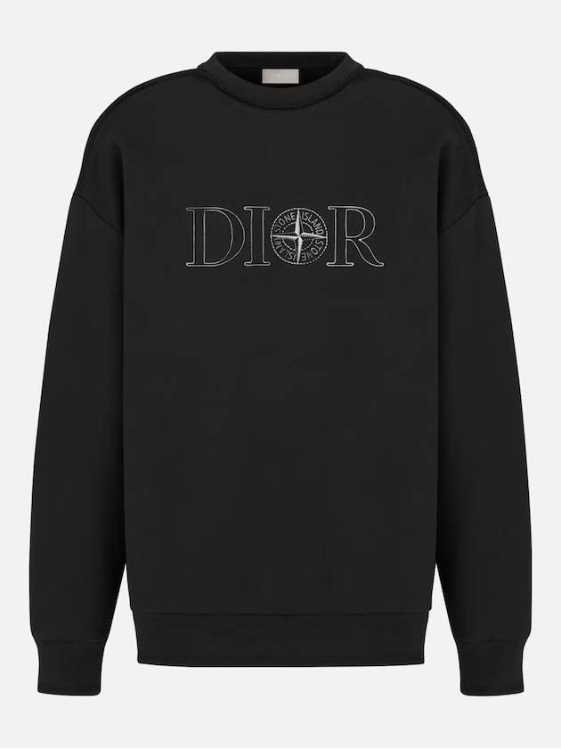 Cotton Fleece Sweatshirt Black - DIOR - BALAAN 2