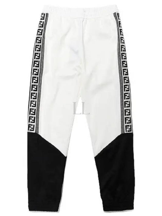 Color Block Logo Side Jogger Track Pants Black White - FENDI - BALAAN 2