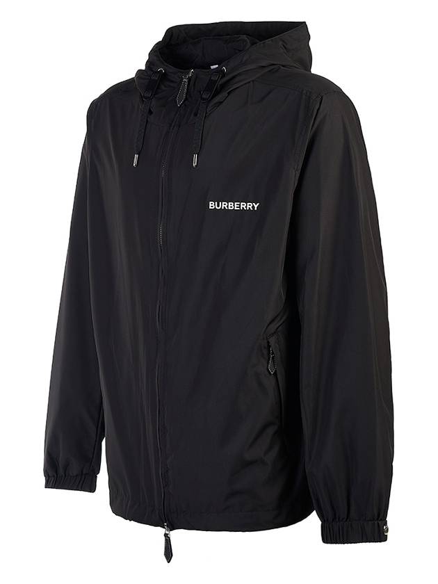 Men's Horseferry Logo Hooded Jacket Black - BURBERRY - BALAAN 4