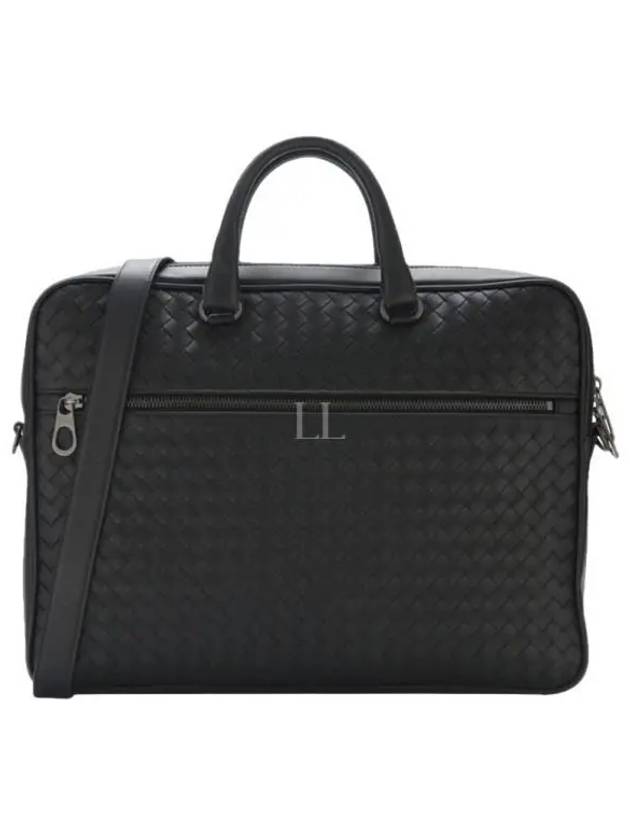 Intrecciato Calfskin Business Briefcases Black - BOTTEGA VENETA - BALAAN 2