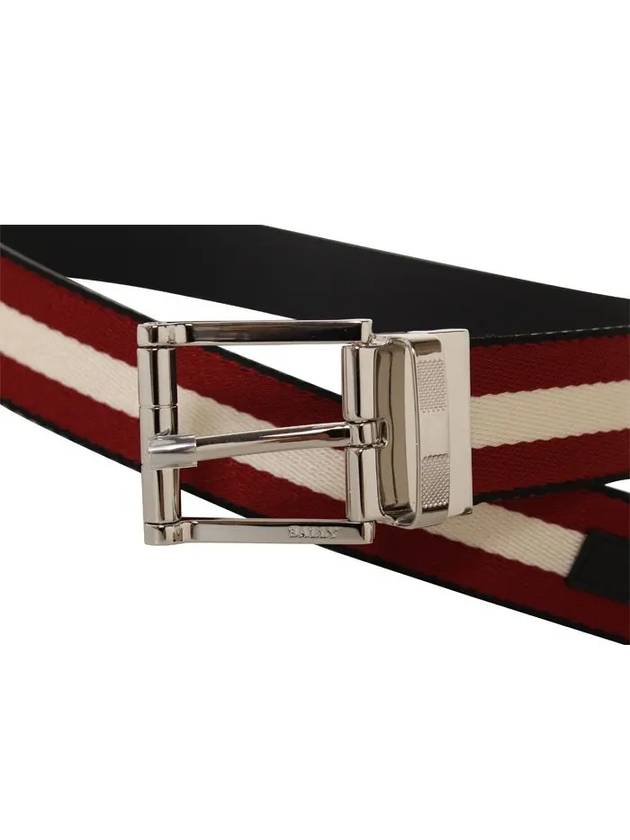 Logo Taylan 35MM Casual Reversible Belt Black Red - BALLY - BALAAN 4