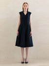 Cashmere Tailored Vest Coat Dress Black - DEFEMME - BALAAN 1