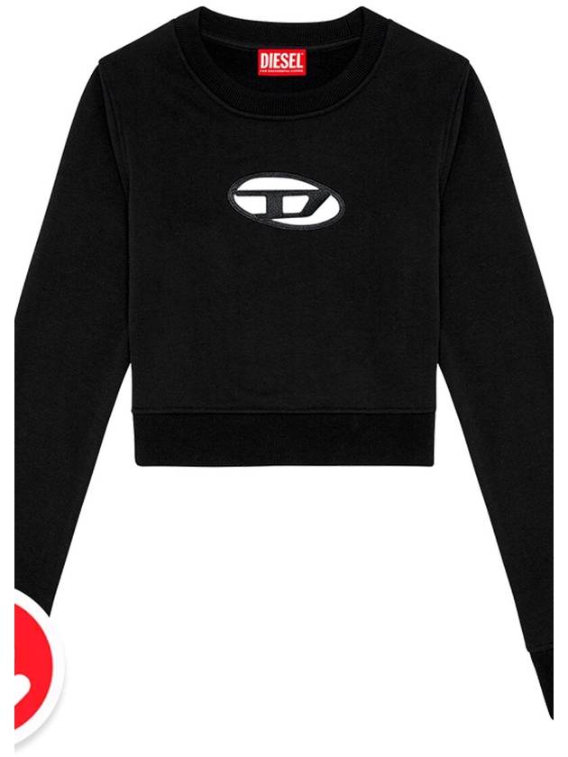 Peekaboo F Slimy Cutout Crop Sweatshirt Black A09931 - DIESEL - BALAAN 2