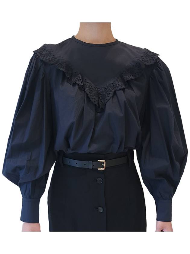 Women's Lace Cotton Blouse Navy ISMBLUDNAF2ST0648975 - ISABEL MARANT ETOILE - BALAAN 5