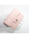 Women's Classic Flap Calfskin Card Wallet Pink - CHANEL - BALAAN 7