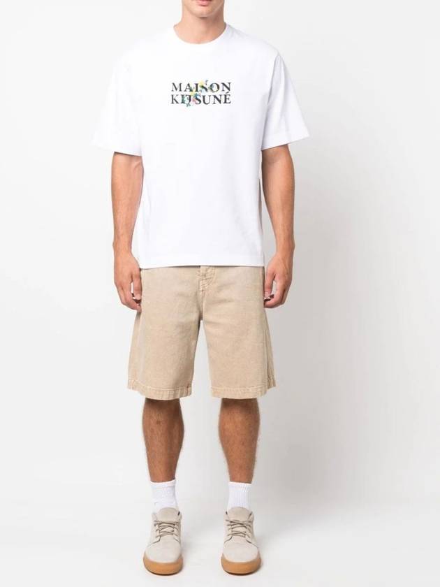 Flowers Oversized Short Sleeve T-Shirt White - MAISON KITSUNE - BALAAN 3