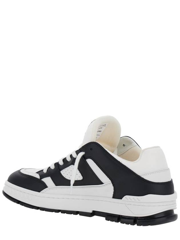 'Area Lo' Black And White Low Top Sneakers With Laminated Leather In Leather Blend Man - AXEL ARIGATO - BALAAN 3