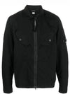 Men's Lens Wappen Two Pocket Zip Up Shirt Jacket Black - CP COMPANY - BALAAN 2