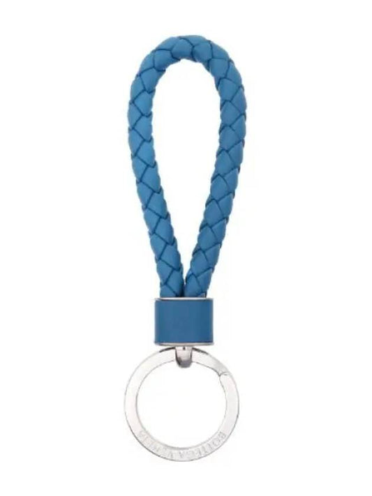 Intrecciato Leather Key Holder Blue - BOTTEGA VENETA - BALAAN 2