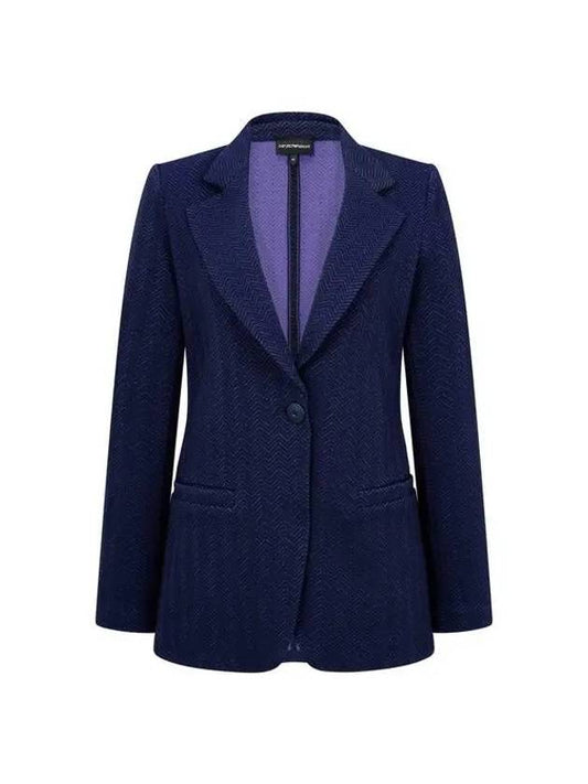 ARMANI BRAND DAY Coupon 10 Women s Chevron Tissue Single Jacket Navy - EMPORIO ARMANI - BALAAN 1