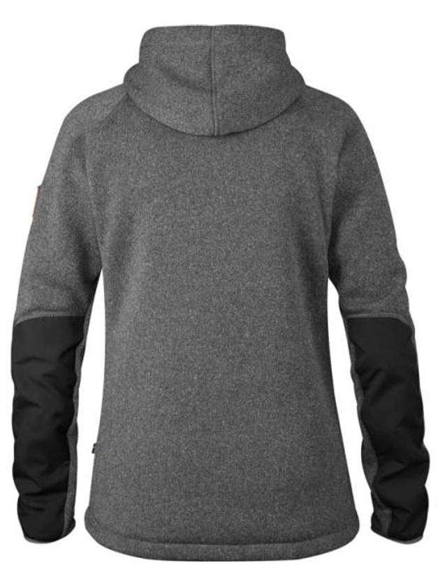 Women's Ovik Fleece Zip-Up Hoodie Dark Grey - FJALL RAVEN - BALAAN 3