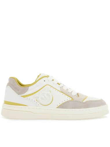 sneakers mandy 08 in white leather with lime details for women - PINKO - BALAAN 1