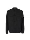 Organic Gabardine Buttoned Lens Long Slevee Shirt Black - CP COMPANY - BALAAN 2