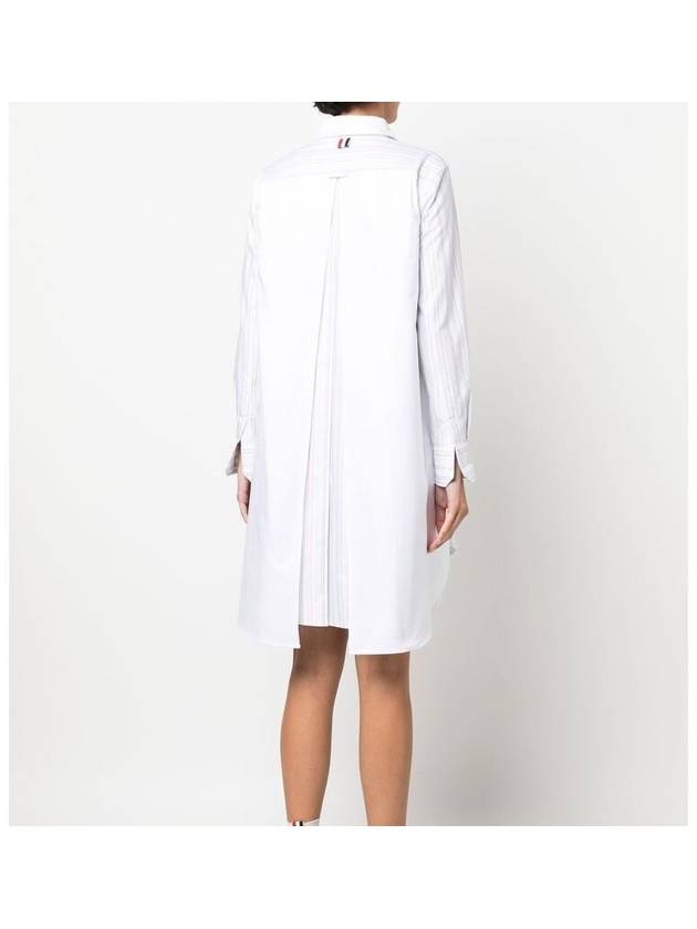 Pleated Back Striped Oxford Short Dress - THOM BROWNE - BALAAN 3