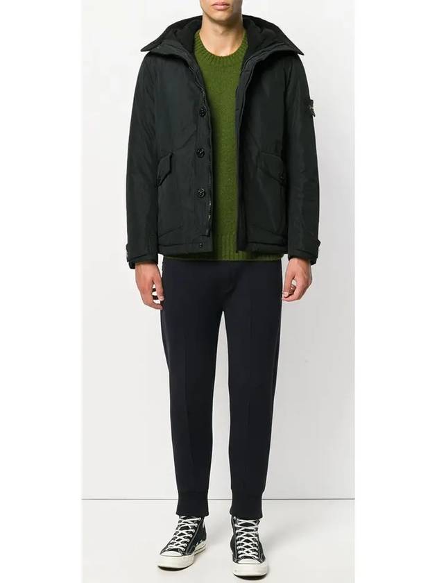 Logo Patch Zip-Up Jacket Dark Green - STONE ISLAND - BALAAN 3