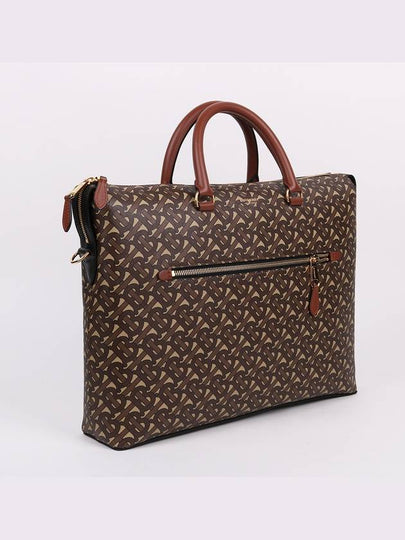 New Pattern E Canvas Brown Briefcase - BURBERRY - BALAAN 2