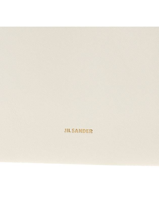 Embossed Logo Zipper Calfskin Leather Shoulder Bag White - JIL SANDER - BALAAN 8