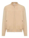 Knitted Sleeves Leather Jacket Beige - BRUNELLO CUCINELLI - BALAAN 2